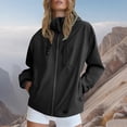 thumbnail image 1 of CFLVAEK Rain Jacket Women Lightweight Waterproof Hiking Travel Hooded Raincoat Full Zip Up Outdoor Windbreater with Hood Black XXL, 1 of 6