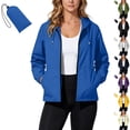 thumbnail image 1 of CFLVAEK Rain Jackets for Women Lightweight Waterproof Packable Raincoat with Hood Fall Outdoor Hiking Travel Rain Coat with Pockets Khaki L, 1 of 9
