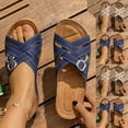 thumbnail image 1 of CFLVAEK Sandals for Women Comfortable Walking Slides Arch Support Criss Cross Adjustable Buckle Sandals Casual Summer Beach Footwear Size 8.5, 1 of 9