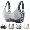 thumbnail image 1 of CFLVAEK Seamless Bras for Women Plus Size Wireless Everyday Bra Color Block Print Full Coverage Bralette Comfort Push Up Bras for Large Breasts Beige XXXL, 1 of 5