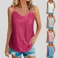 thumbnail image 1 of CFLVAEK Sequin Tank Tops for Women Loose Fit Spaghetti Strap Party Club Shirts Sparkly Glitter V Neck Cocktail Party Camisole 2025 Pink XXL, 1 of 10