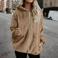 CFLVAEK Sherpa Jackets for Women Warm Fuzzy Fleece Hooded Jacket Plus