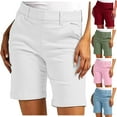 thumbnail image 1 of CFLVAEK Shorts for Women Plus Size Womens Stretch Twill Shorts Thin Waist Pull On Regular Fit Hiking Shorts Summer Casual with Pockets On Hot Sales Green XXXL, 1 of 10
