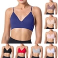 thumbnail image 1 of CFLVAEK Spaghetti Strap Sports Bras for Women High Support Quick Dry Sports Bra Wireless Padded V Neck Yoga Workout Gym Bra Beige S, 1 of 10