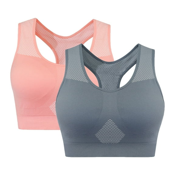 CFLVAEK Sports Bras for Women Plus Size Racerback High Impact Sports Bra Quick Dry Wireless Workout Bra Push Up Beauty Back Bras for Yoga Gym Fitness L