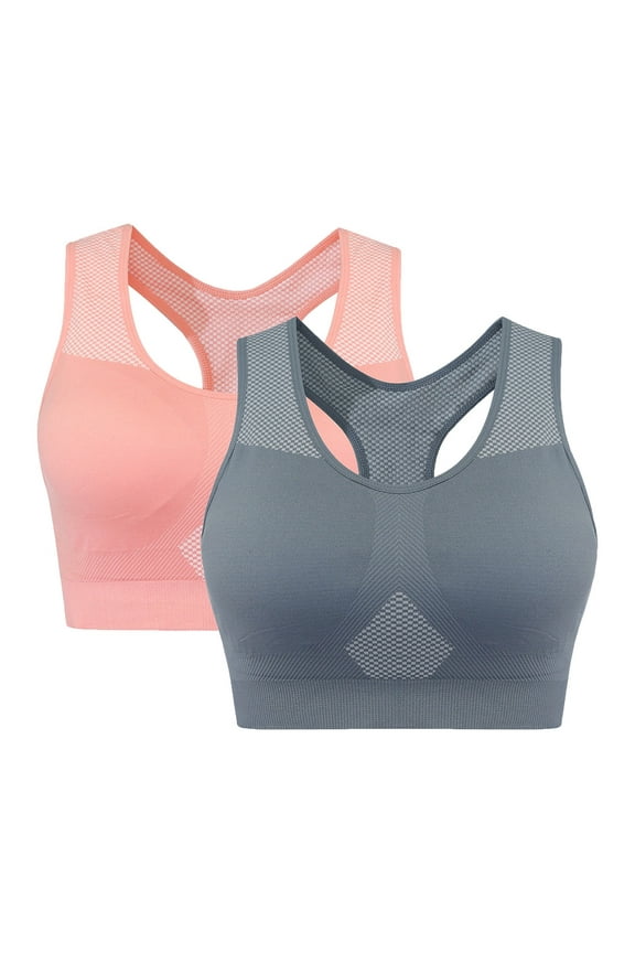 Sports Bras for Women Plus Size Racerback High Impact Sports Bra Quick Dry Wireless Workout Bra Push Up Beauty Back Bras for Yoga Gym Fitness XXL