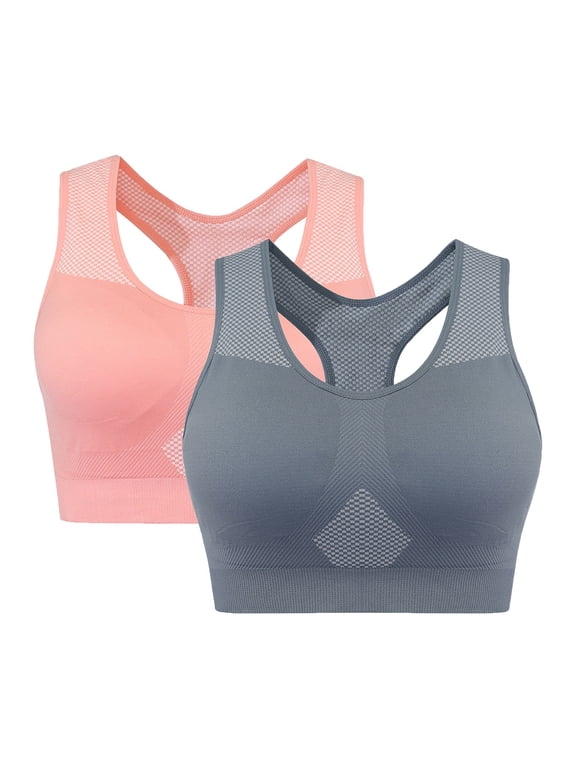 Sports Bras for Women Plus Size Racerback High Impact Sports Bra Quick Dry Wireless Workout Bra Push Up Beauty Back Bras for Yoga Gym Fitness XXXL