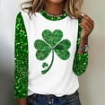 thumbnail image 1 of CFLVAEK St Patrick's Day Shirt for Women Plus Size Long Sleeve Paddys Day T Shirts Novelty Irish Shamrock Graphic Crewneck Blouse Tops, 1 of 4
