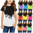thumbnail image 1 of CFLVAEK Summer Casual Tshirts for Girls Novelty Graphic Tees Cute Short Sleeve T Shirts Loose Fit Round Neck Tshirt Orange Size 9-10 Years, 1 of 6
