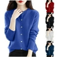 thumbnail image 1 of CFLVAEK Sweater Cardigans for Women Blue Button Down Open Front Knit Cardigan Lightweight Long Sleeve Crewneck Sweaters Blue L, 1 of 4