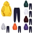 thumbnail image 1 of CFLVAEK Sweatpants for Women 2 Piece Plus Size Long Sleeve Hoodies Drawstring High Waist Sweatpants Tracksuits Fall Trendy Outfit Sets White XXL, 1 of 5
