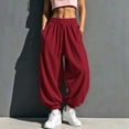 thumbnail image 1 of CFLVAEK Sweatpants for Women Baggy Cinch Bottom Athletic Workout Sweatpant Fall Winter Drawstring Elastic Waisted Running Pants with Pockets Wine XXL, 1 of 9