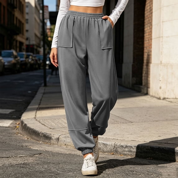CFLVAEK Sweatpants for Women Plus Size Cinch Bottom Joggers Pants with ...