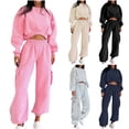 thumbnail image 1 of CFLVAEK Sweatsuits for Women Two Piece Long Sleeve Crop Sweatshirts Comfort High Waist Jogger Pants Trendy Fall Outfits Sets Gray XL, 1 of 6