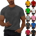 thumbnail image 1 of CFLVAEK T Shirts for Men Big and Tall Solid Color Basic Tees Casual Summer Short Sleeve Round Neck Tshirts Black L, 1 of 6