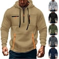 thumbnail image 1 of CFLVAEK Tactical Hoodies Men Casual Workout Hoodie Sweatshirts Quarter Zip Pullover with Pockets Fall Fashion Long Sleeve Hooded Sweatshirt Navy XL, 1 of 8