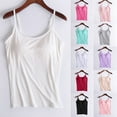 thumbnail image 1 of CFLVAEK Tank Top with Built in Bra for Women Modal Padded Crewneck Camisole Wireless Sleeveless Workout Shirts Solid Color Casual Summer Going Out Cami Tops White L, 1 of 7