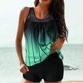 thumbnail image 1 of CFLVAEK Tankini Swimsuits for Women Two Piece Bathing Suits Fashion Gradient Stright Print Swim Suit Modest Tummy Control Swim Tank Tops with Shorts, 1 of 5