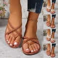 thumbnail image 1 of CFLVAEK Thong Sandals for Women Comfortable Arch Support Flip Flops Casual Summer Beach Open Toe Flat Sandals Size 6, 1 of 6