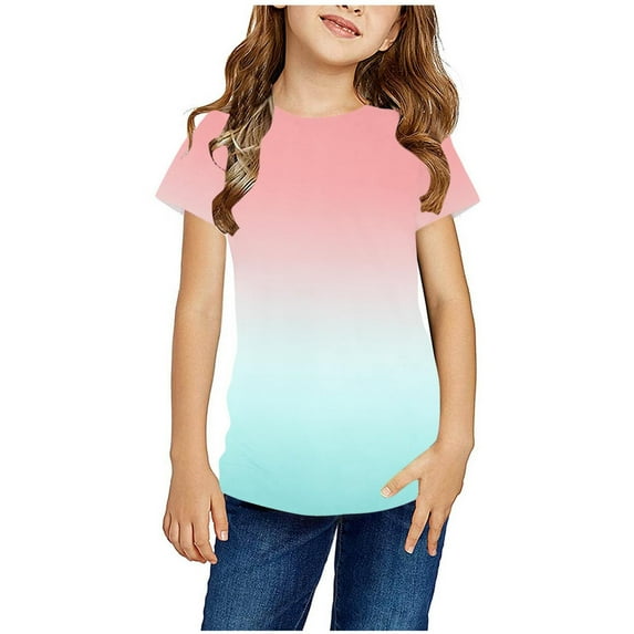 CFLVAEK Tie Dye T Shirts for Kids Girls Boys Fashion Short Sleeve Tshirt Loose Fitted Round Neck Tshirts Trendy Graphic Tees Multicolor Size 11-12 Years