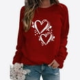 thumbnail image 1 of CFLVAEK Valentines Day Shirts Women Cute Double Heart Graphic T Shirts Casual Long Sleeve Blouse Tops Comfy Round Neck Holiday Shirt L, 1 of 3
