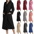 thumbnail image 1 of CFLVAEK Waffle Knit Robes for Women and Men with Belt Cozy Long Sleeve Robe with Pockets Loose Fit Knee Length Bathrobes with Belt Pink L, 1 of 6