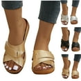 thumbnail image 1 of CFLVAEK Wedge Sandals for Women Wide Width Slide Sandal Casual Open Toe Slip On Sandat Summer Beach Outdoor Walking Shoes Size 8.5, 1 of 10