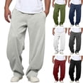 thumbnail image 1 of CFLVAEK Wide Leg Sweatpants Men Casual Drawstring Elastic Waist Athletic Workout Pants Loose Fit Open Bottom Sweatpant with Pockets Army Green L, 1 of 8