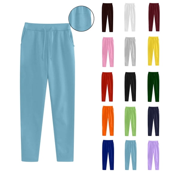 CFLVAEK Wide Leg Sweatpants Women Plus Size Open Bottom Sweatpant Casual Solid High Waisted Drawstring Workout Sweat Pant with Pockets Yellow XXL