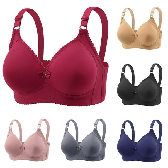 CFLVAEK Wireless Bras for Women Comfort Push Up Bra Comfortable Full Coverage Everyday Bra Comfy Adjustable Straps Bras Black M