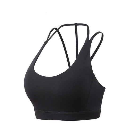 CFLVAEK Women Cami Bra with Slit Strappy Moisture Wicking Gym Sports Bras Stretch High Support Backless Bra Wireless Medium Impact Yoga Bralettes