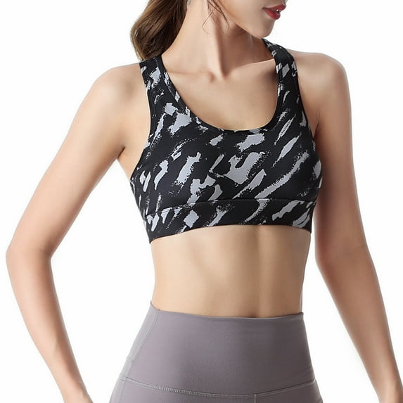 CFLVAEK Women's Adjustable Back Strappy Sport Bras High Impact Lightweight Yoga Bra Moisture Wicking Wirefree Gym Bralettes Comfy Full Coverage Exercise Bralette with Support