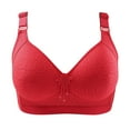 thumbnail image 1 of CFLVAEK Women's Breathable Wirefree Bras High Support Everyday Bra Basic Eyelet Daily Bralette Leisure Full Coverage Buttery Soft Lingerie Red L, 1 of 3