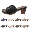 thumbnail image 1 of CFLVAEK Women's Low Block Chunky Heel Sandals Slip on Comfortable Casual Summer Sandals for Daily Wear Plus Size Open Toe Shoes 2025 Size 8.5, 1 of 7