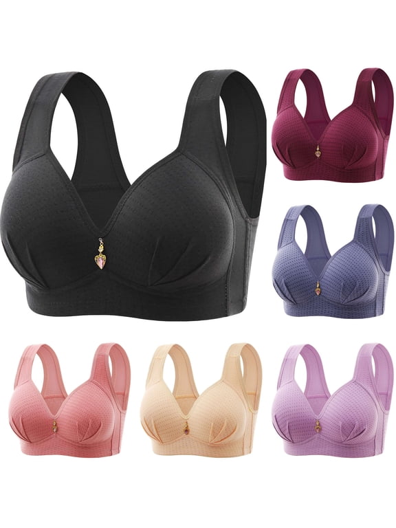 Women's Plus Size Bras Comfort Wireless Push Up Bra Breathable Full Coverage Everyday Bralettes for Big Breasts Khaki 46