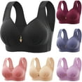 thumbnail image 1 of CFLVAEK Women's Plus Size Bras Comfort Wireless Push Up Bra Breathable Full Coverage Everyday Bralettes for Big Breasts Pink 38, 1 of 9