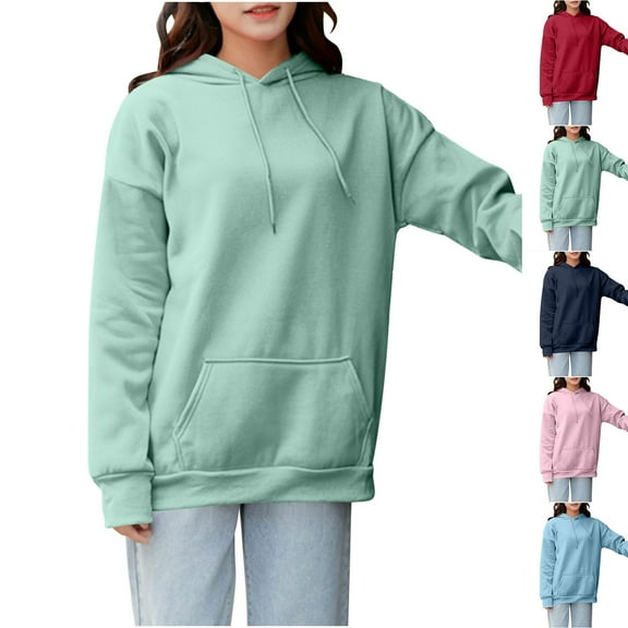 CFLVAEK Women's Plus Size Hooded Sweatshirts Loose Fit Drawstring Pullover Tops Casual Long Sleeve Hoodies with Pockets Sky Blue XXL