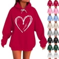 thumbnail image 1 of CFLVAEK Women's Plus Size Hoodies Trendy Heart Graphic Hooded Sweatshirts Oversized Long Sleeve Fall Pullover Tops with Pockets Light Blue XXXXL, 1 of 6