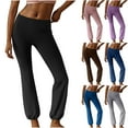 thumbnail image 1 of CFLVAEK Women's Yoga Pants 2025 Casual High Waisted Cinch Bottom Leggings Solid Color Running Workout Pant Comfy Home Trousers Blue S, 1 of 4
