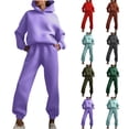 thumbnail image 1 of CFLVAEK Womens 2 Piece Outfits Sweatsuit Casual Long Sleeve Hooded Sweatshirts Comfort High Waist Sweatpants Fall Winter Workout Set Army Green XL, 1 of 7