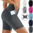 thumbnail image 1 of CFLVAEK Womens Biker Shorts with Pockets High Rise Butt Lift Tummy Control Biker Shorts Summer Running Yoga Shorts White XXL, 1 of 10