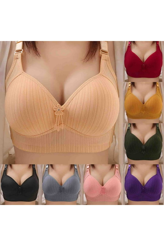 Womens Bras Wirefree Lift Up Everyday Bra Comfort Full Coverage Bra Comfy Adjustable Straps Bralettes Army Green XL