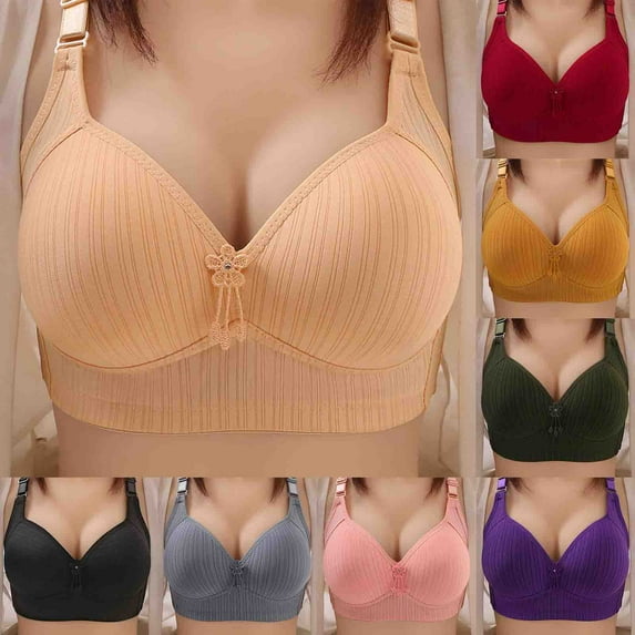 CFLVAEK Womens Bras Wirefree Lift Up Everyday Bra Comfort Full Coverage Bra Comfy Adjustable Straps Bralettes Pink XXL