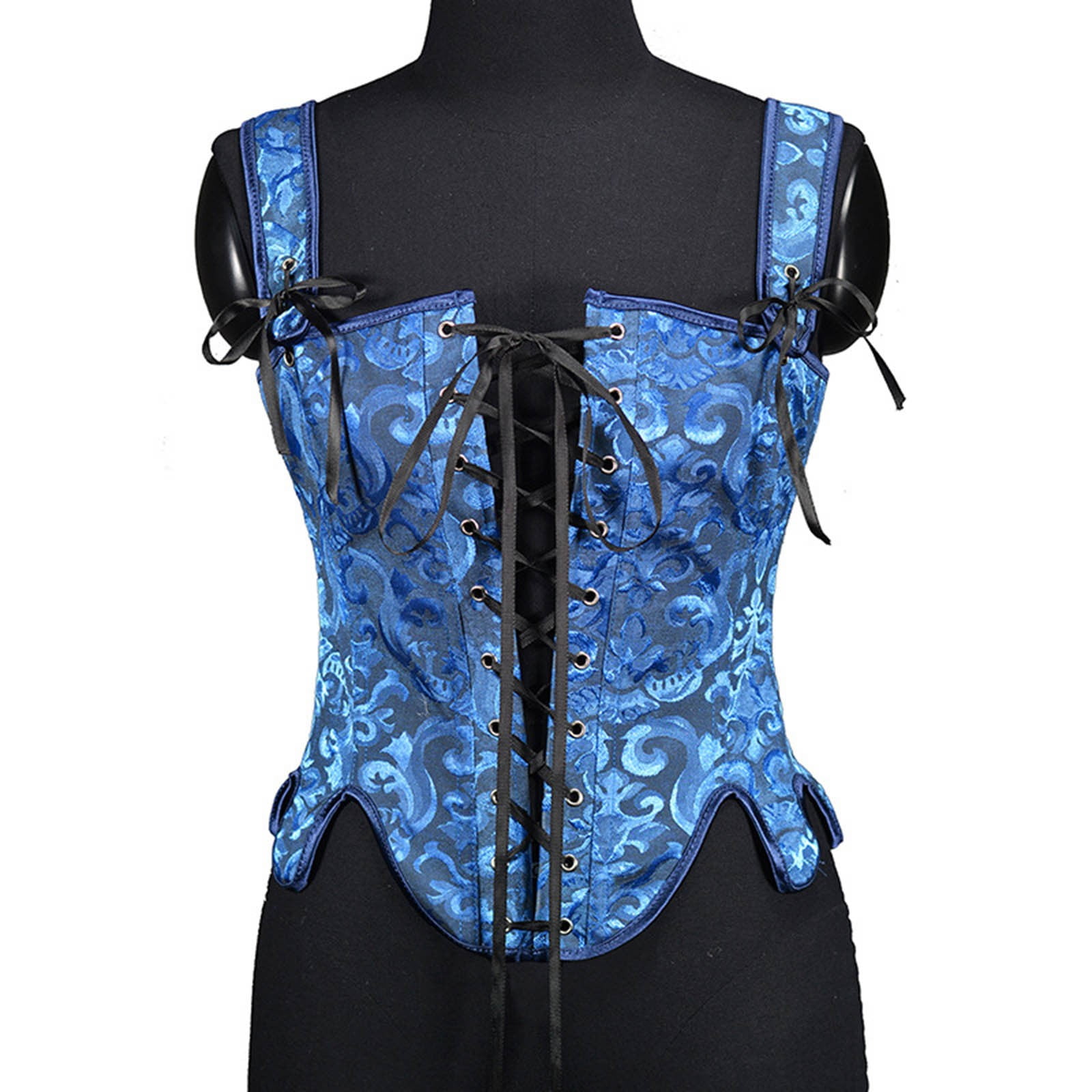 CFLVAEK Womens Bustier Corset Lace Up Overbust Costume Bodice Vintage ...