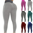 thumbnail image 1 of CFLVAEK Womens Butt Lift Yoga Pants Plus Size Stretch Leggings Casual High Waisted Gym Sprots Pants Fashion Textured Compression Workout Pants Pink L, 1 of 6