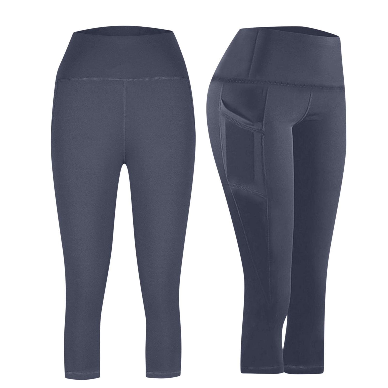 Women's High Waisted Capris Yoga Pants - Summer Cropped Leggings For Workout, Lounge & Casual Wear