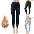 thumbnail image 1 of CFLVAEK Womens Fleece Lined Leggings Comfy Tummy Control Yoga Pants Thick Warm Winter Workout Leggings High Waisted Thermal Legging Navy L, 1 of 10