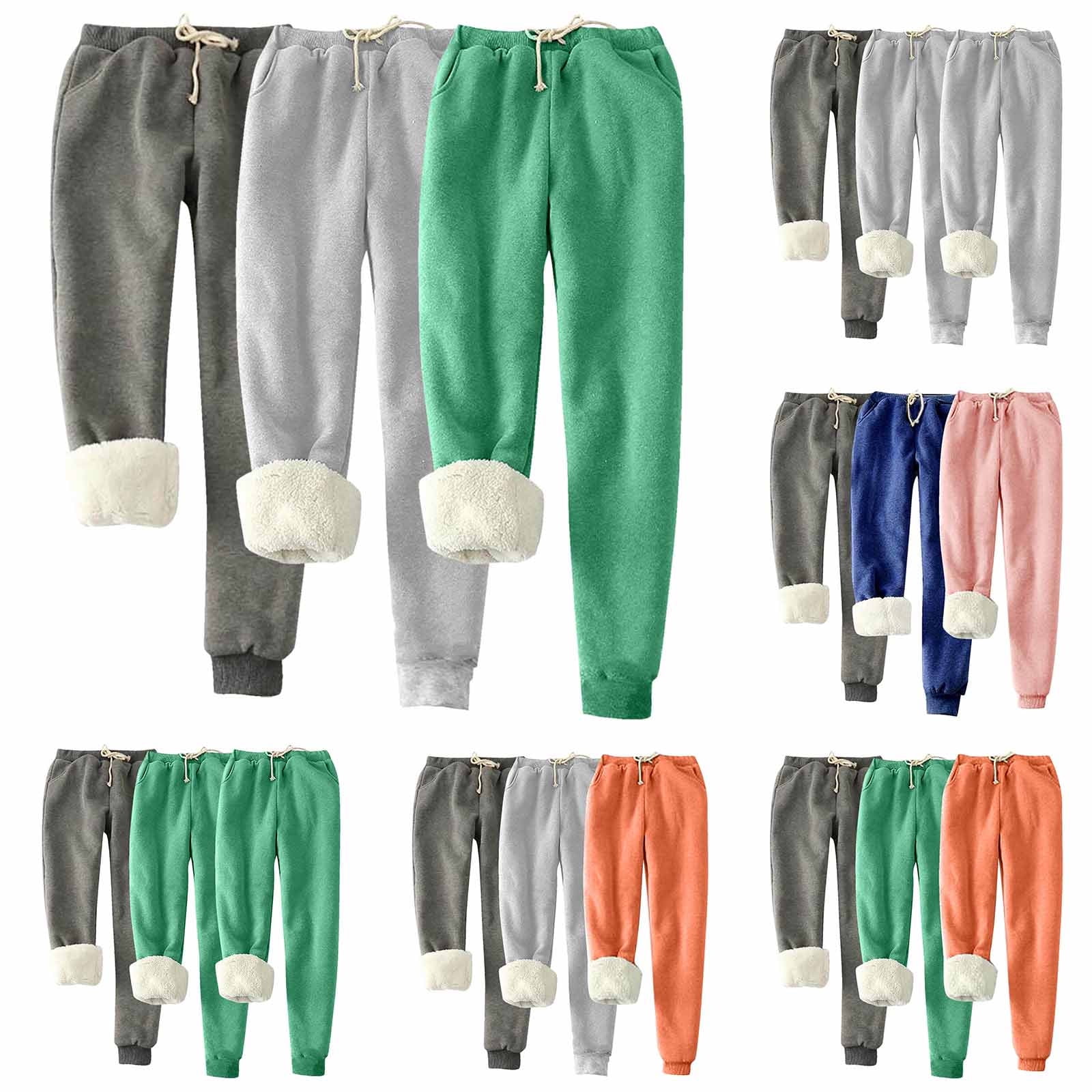 ZERDOCEAN Women's Plus Size Sherpa Lined Sweatpants - Fleece Lined Winter Joggers, Drawstring Waist