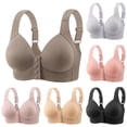 thumbnail image 1 of CFLVAEK Womens Front Closure Bras Wireless Full Coverage Everyday Bra Comfortable Wide Adjustable Straps Push Up Bralettes Gray 38, 1 of 5