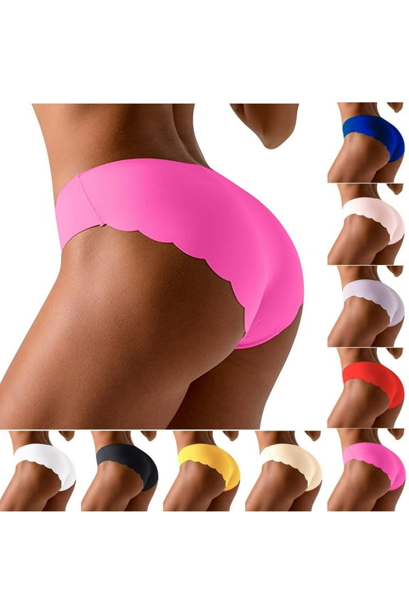 Womens Ice Silk Briefs Underwear Seamless Low Waist Panties Soft Stretch Butt Lifting Yoga Briefs(Blue XL)